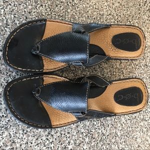 Black wedge heeled sandals